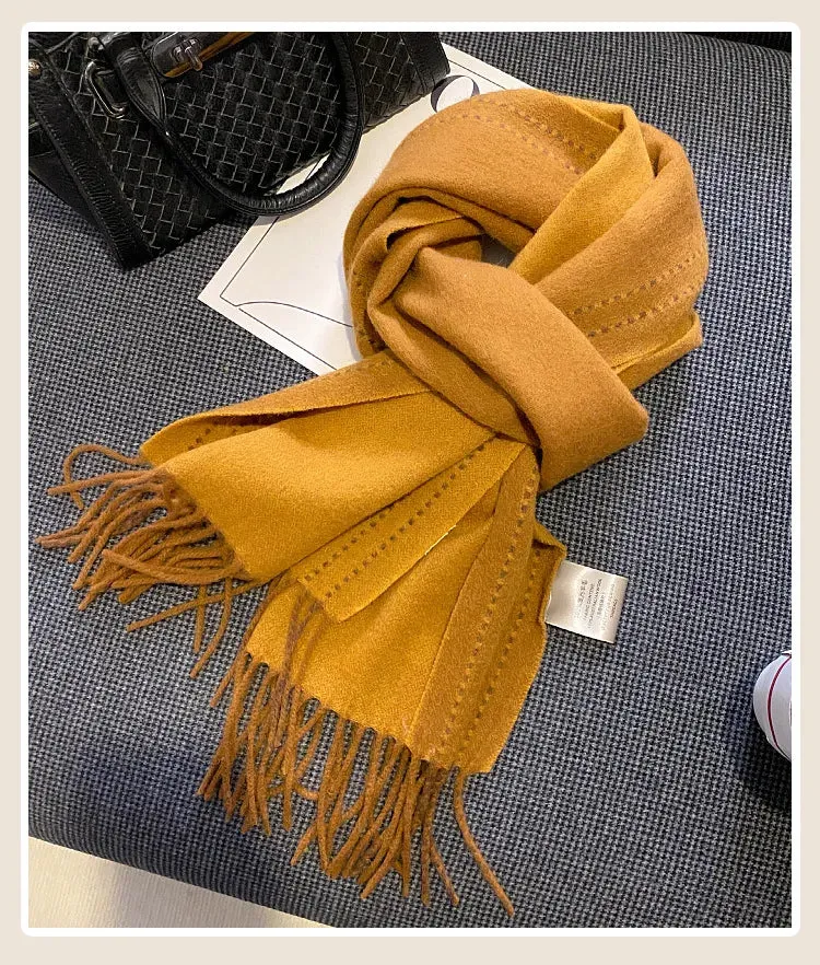 High-Quality 100% Wool Scarf | Women's Classic Soft Cashmere Muffler | EnigmaParis