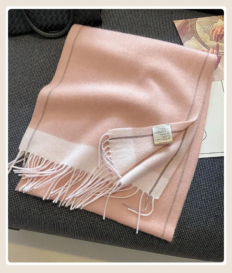 High-Quality 100% Wool Scarf | Women's Classic Soft Cashmere Muffler | EnigmaParis