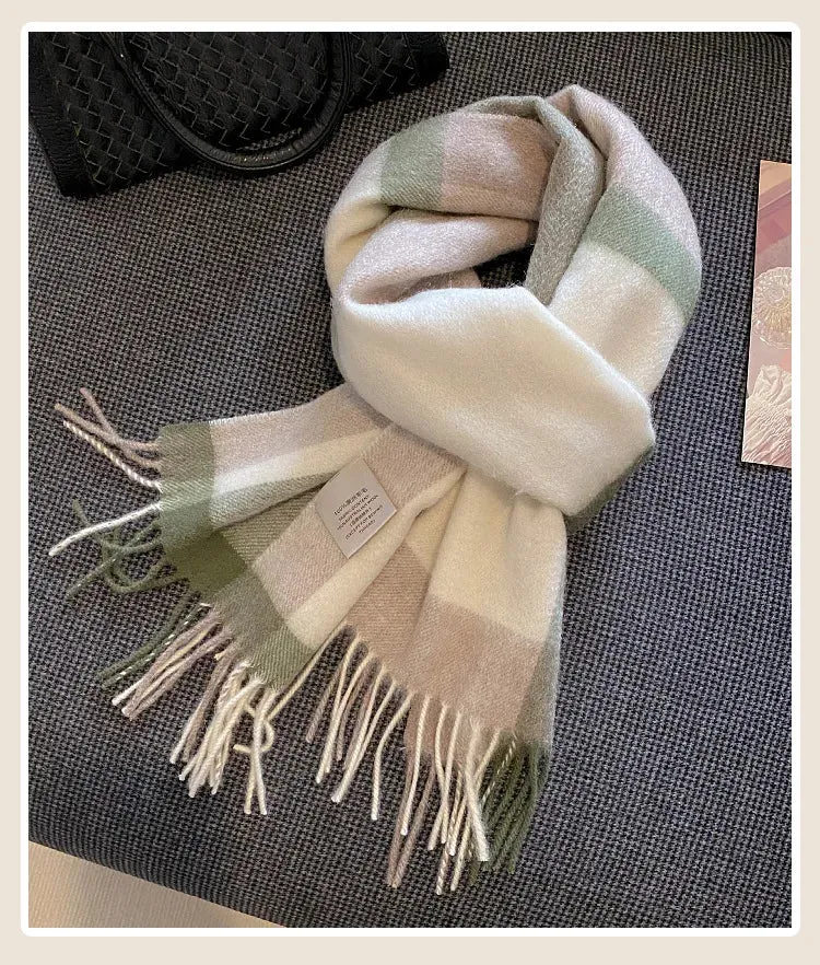 High-Quality 100% Wool Scarf | Women's Classic Soft Cashmere Muffler | EnigmaParis