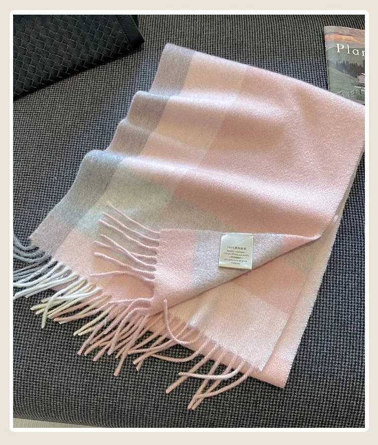 High-Quality 100% Wool Scarf | Women's Classic Soft Cashmere Muffler | EnigmaParis