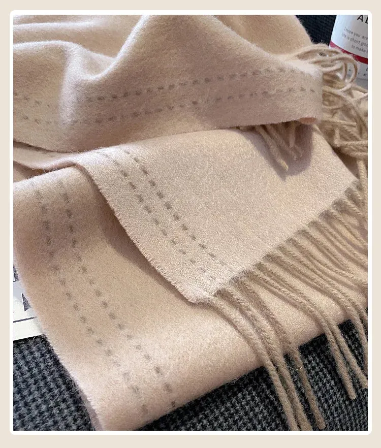 High-Quality 100% Wool Scarf | Women's Classic Soft Cashmere Muffler | EnigmaParis