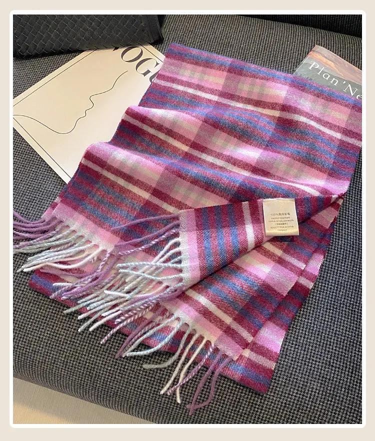High-Quality 100% Wool Scarf | Women's Classic Soft Cashmere Muffler | EnigmaParis