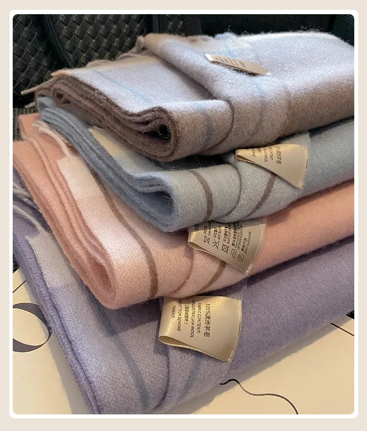 High-Quality 100% Wool Scarf | Women's Classic Soft Cashmere Muffler | EnigmaParis