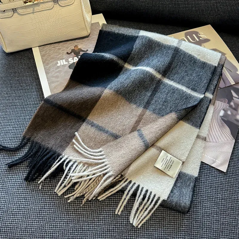 High-Quality 100% Wool Scarf | Women's Classic Soft Cashmere Muffler | EnigmaParis