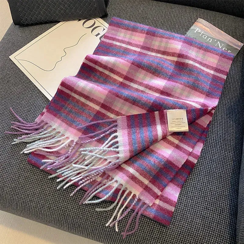 High-Quality 100% Wool Scarf | Women's Classic Soft Cashmere Muffler | EnigmaParis