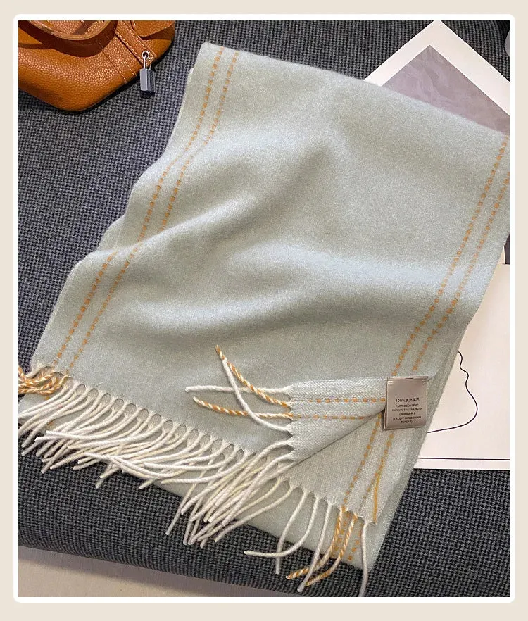 High-Quality 100% Wool Scarf | Women's Classic Soft Cashmere Muffler | EnigmaParis