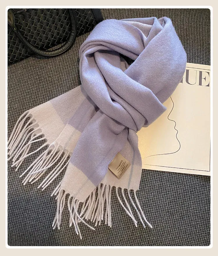High-Quality 100% Wool Scarf | Women's Classic Soft Cashmere Muffler | EnigmaParis