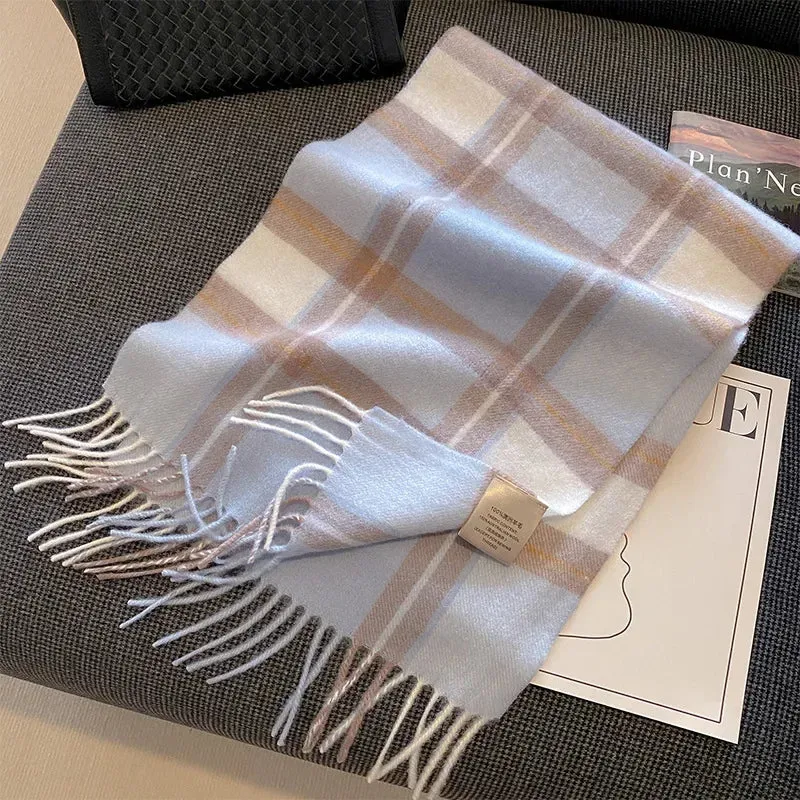 High-Quality 100% Wool Scarf | Women's Classic Soft Cashmere Muffler | EnigmaParis