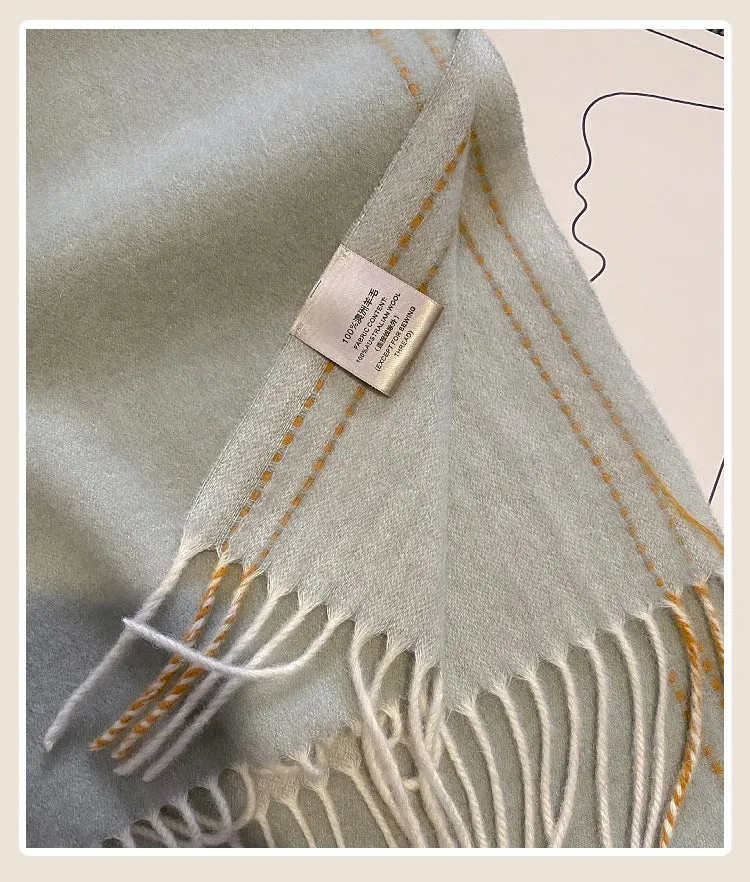 High-Quality 100% Wool Scarf | Women's Classic Soft Cashmere Muffler | EnigmaParis