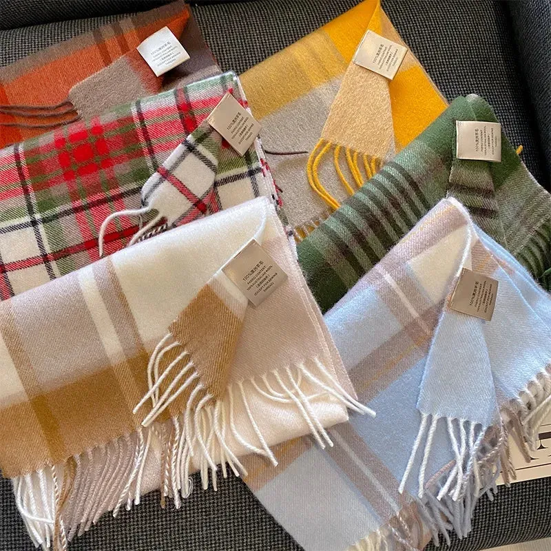 High-Quality 100% Wool Scarf | Women's Classic Soft Cashmere Muffler | EnigmaParis