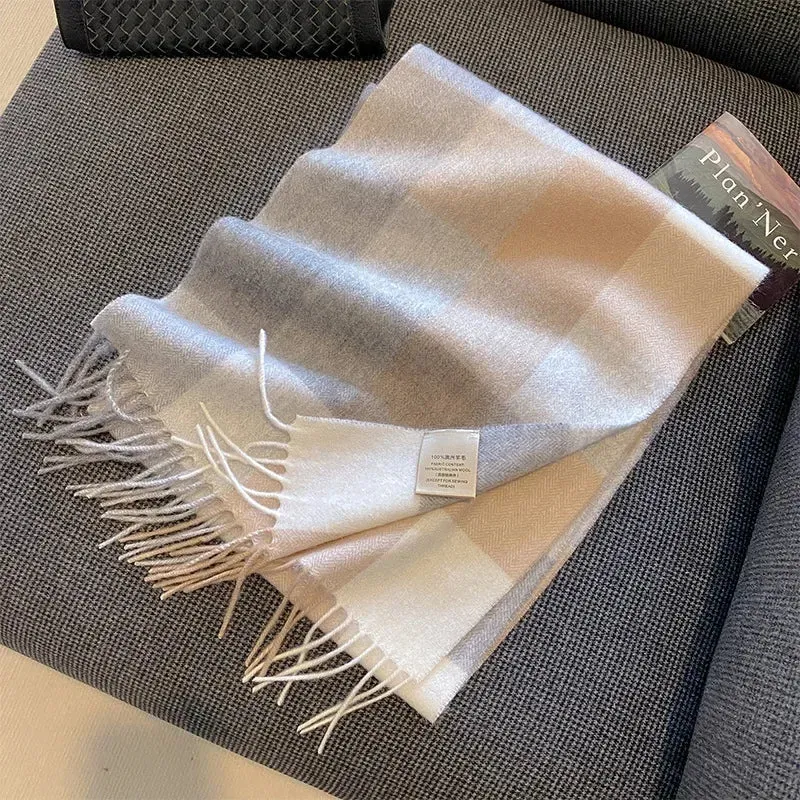 High-Quality 100% Wool Scarf | Women's Classic Soft Cashmere Muffler | EnigmaParis