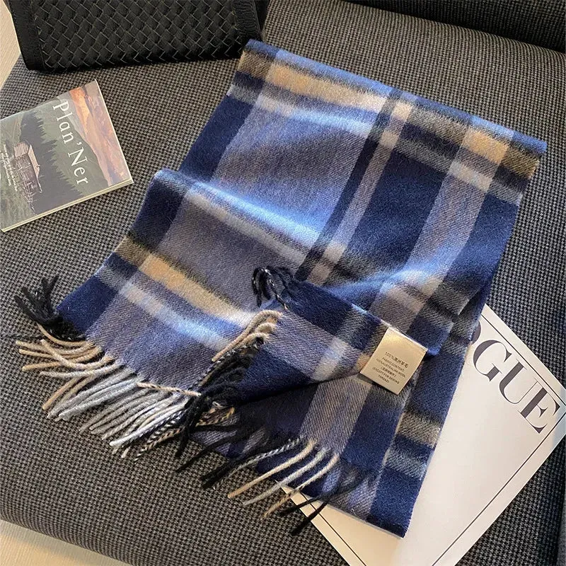 High-Quality 100% Wool Scarf | Women's Classic Soft Cashmere Muffler | EnigmaParis