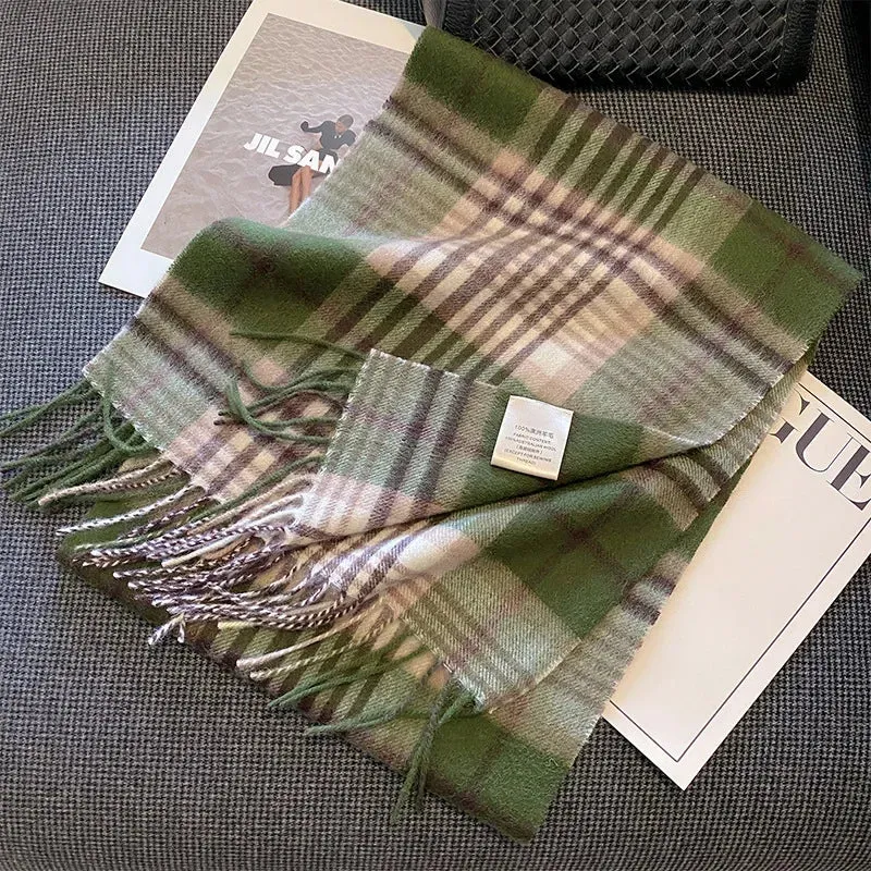 High-Quality 100% Wool Scarf | Women's Classic Soft Cashmere Muffler | EnigmaParis