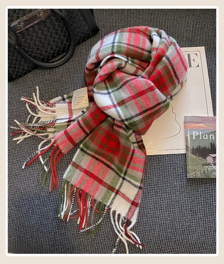 High-Quality 100% Wool Scarf | Women's Classic Soft Cashmere Muffler | EnigmaParis