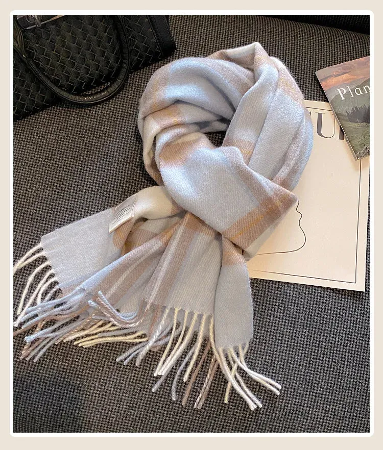 High-Quality 100% Wool Scarf | Women's Classic Soft Cashmere Muffler | EnigmaParis