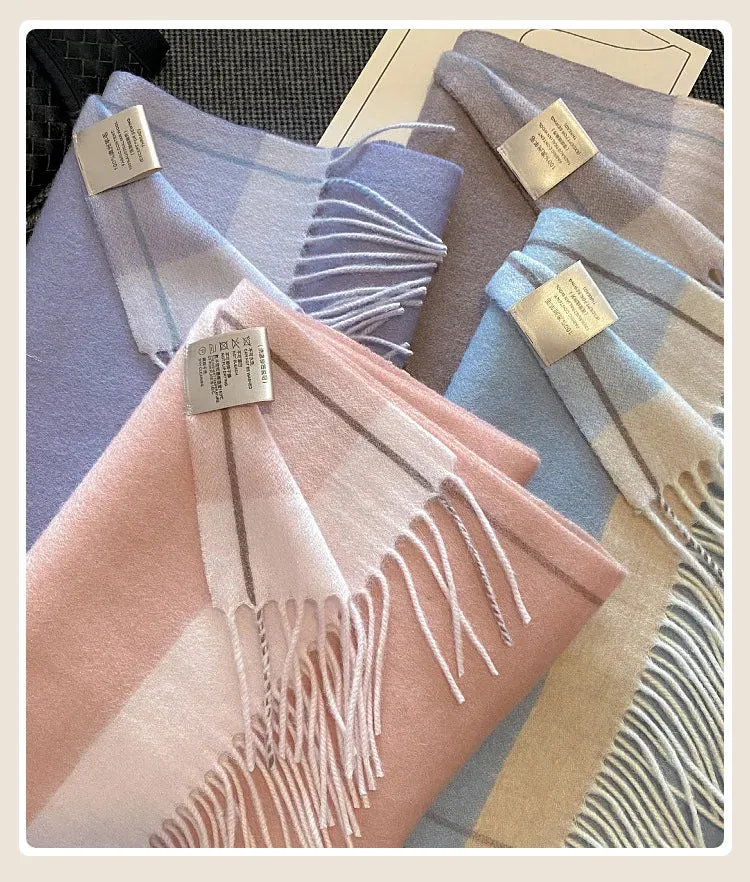 High-Quality 100% Wool Scarf | Women's Classic Soft Cashmere Muffler | EnigmaParis