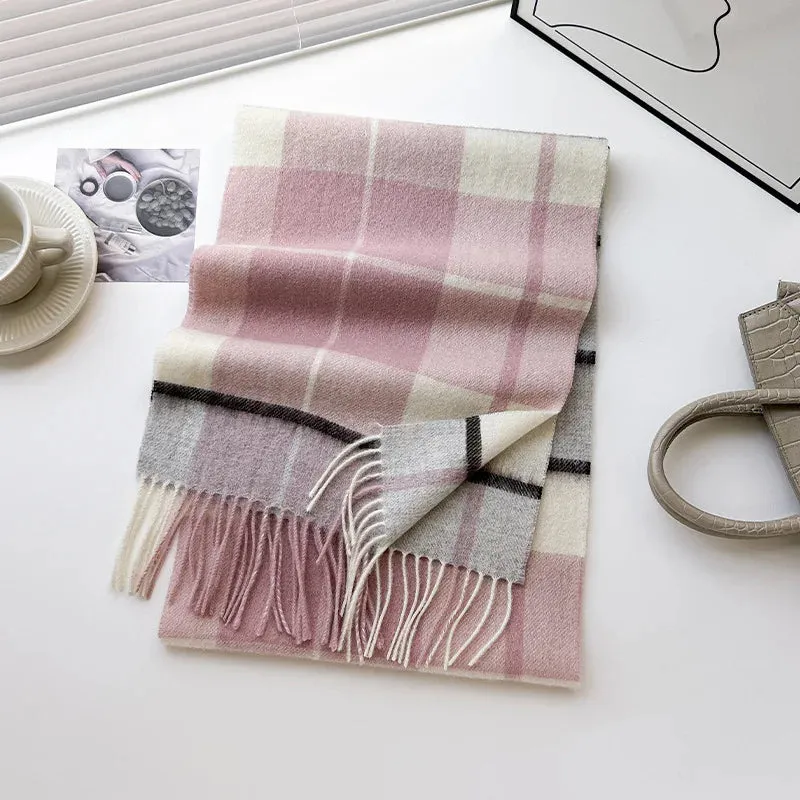High-Quality 100% Wool Scarf | Women's Classic Soft Cashmere Muffler | EnigmaParis