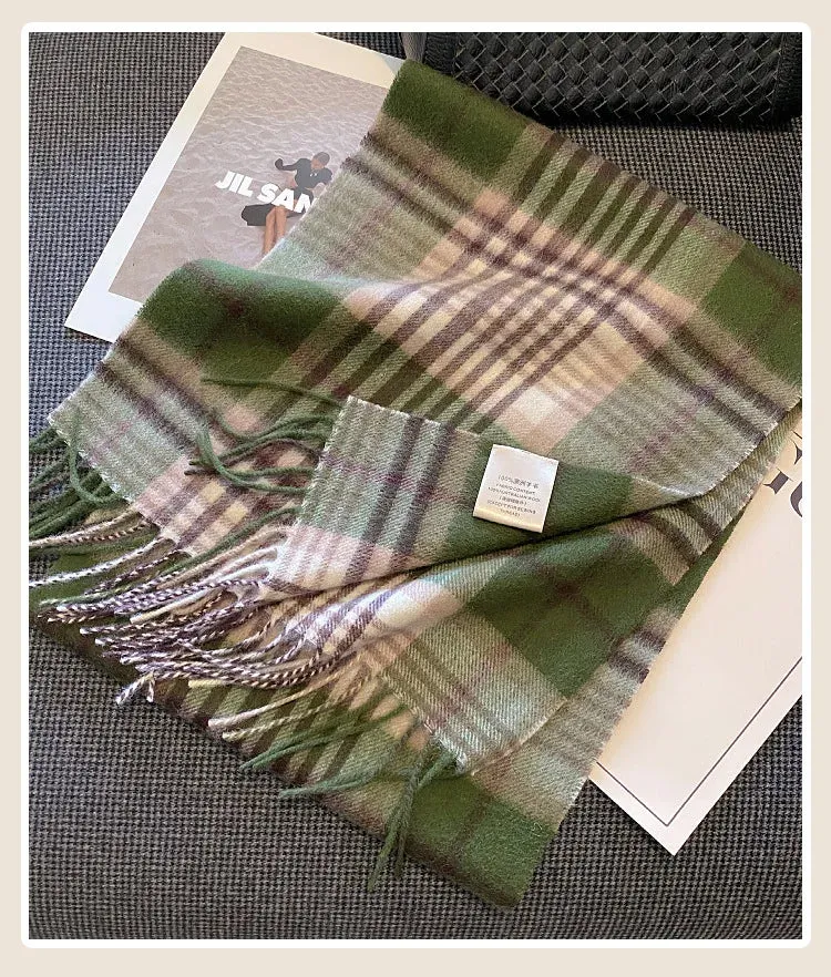 High-Quality 100% Wool Scarf | Women's Classic Soft Cashmere Muffler | EnigmaParis