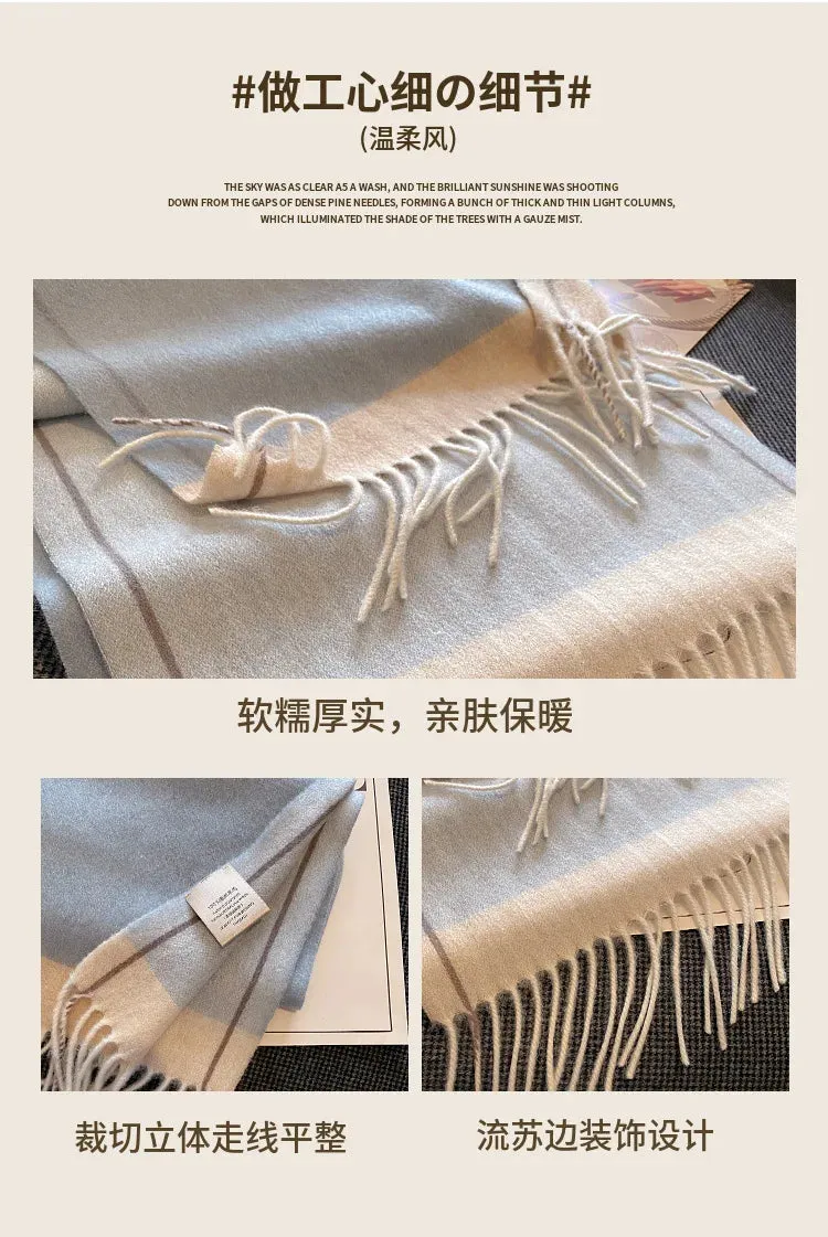 High-Quality 100% Wool Scarf | Women's Classic Soft Cashmere Muffler | EnigmaParis