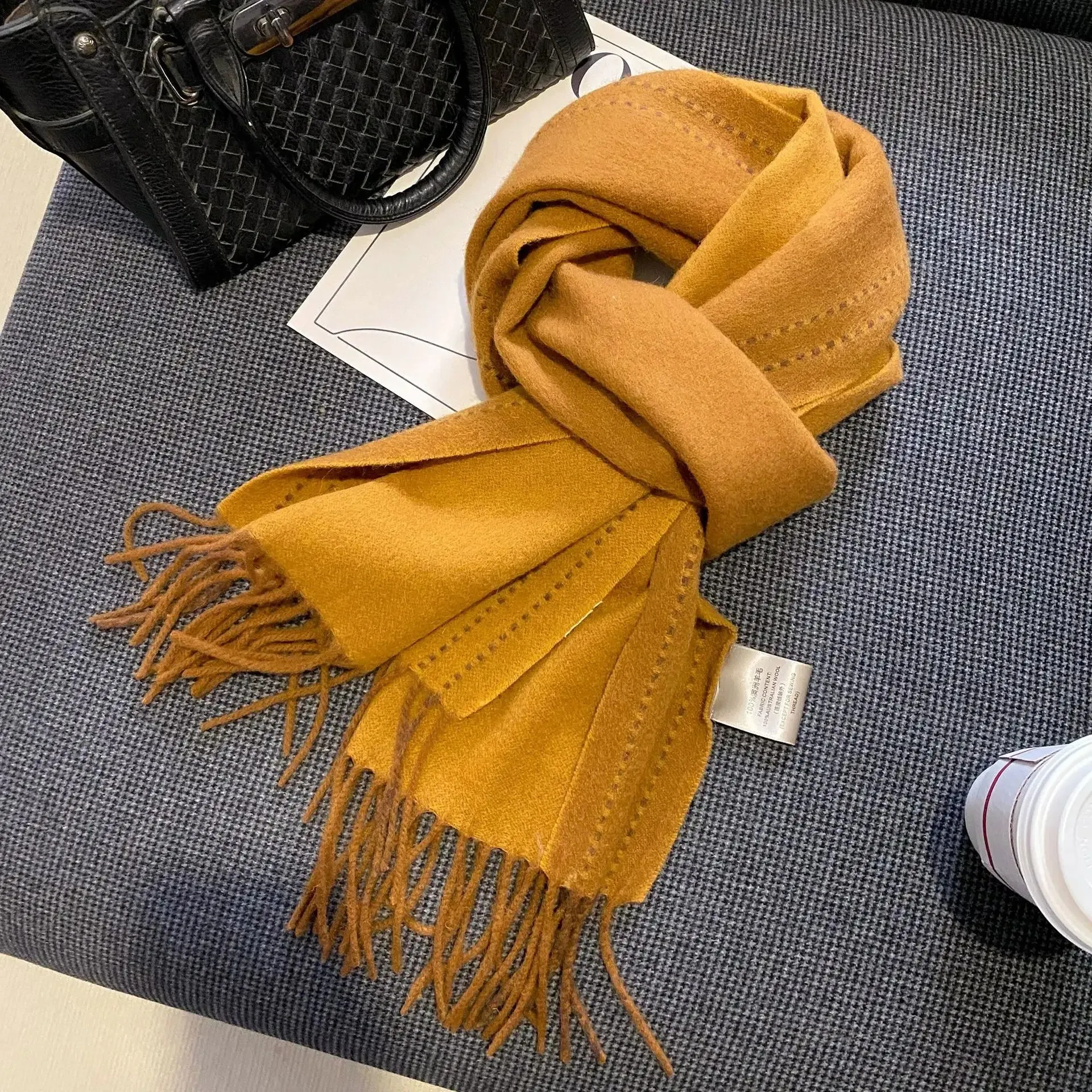 High-Quality 100% Wool Scarf | Women's Classic Soft Cashmere Muffler | EnigmaParis