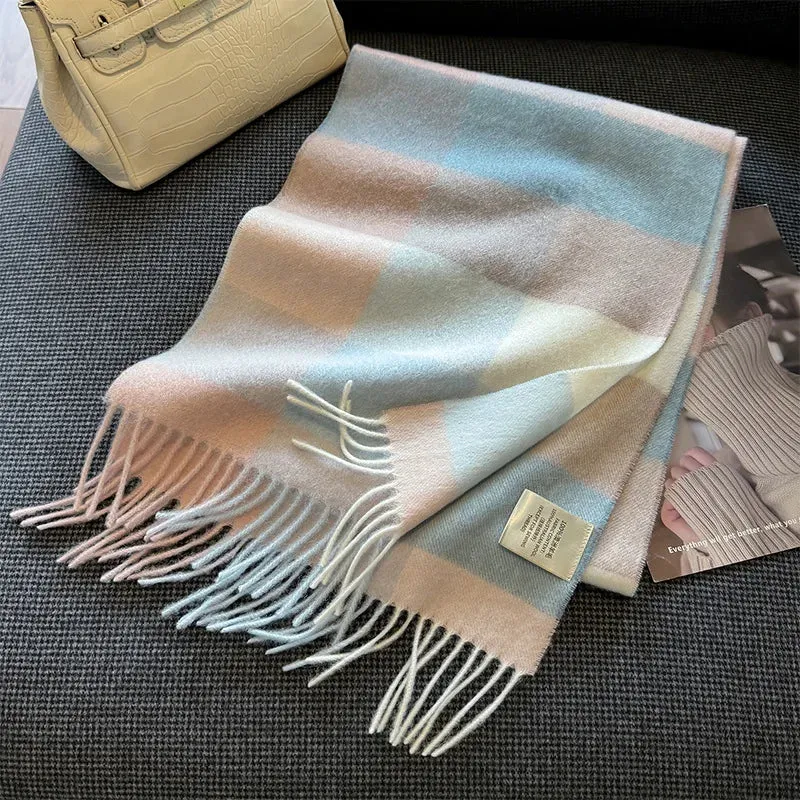 High-Quality 100% Wool Scarf | Women's Classic Soft Cashmere Muffler | EnigmaParis