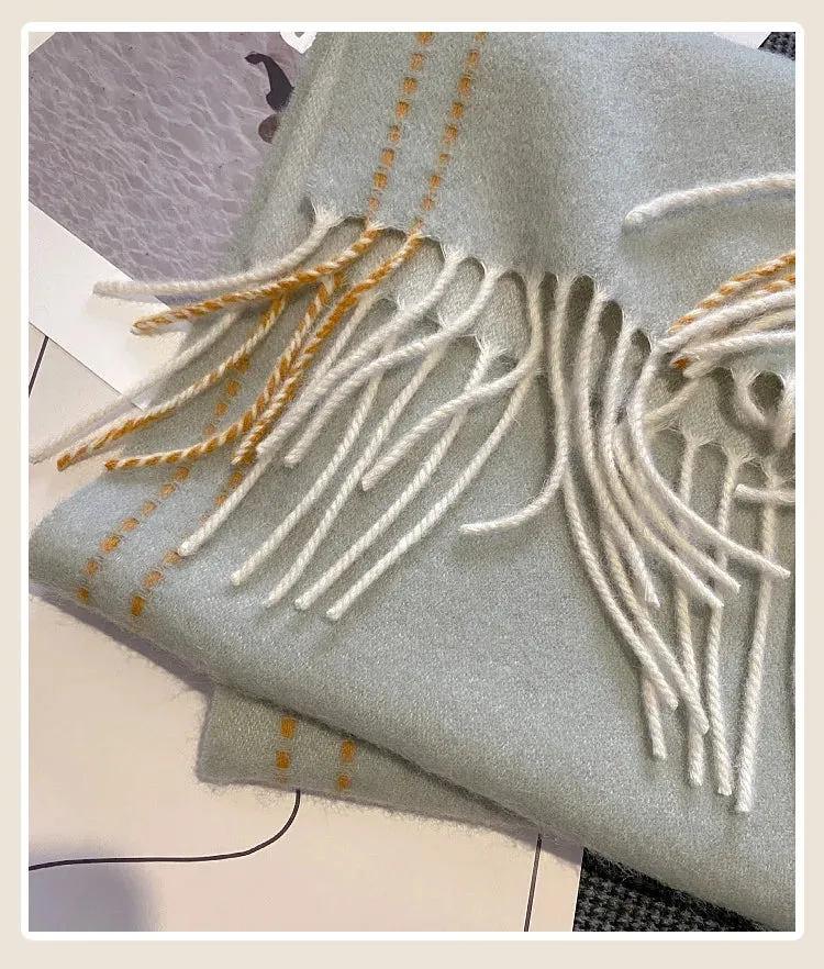 High-Quality 100% Wool Scarf | Women's Classic Soft Cashmere Muffler | EnigmaParis