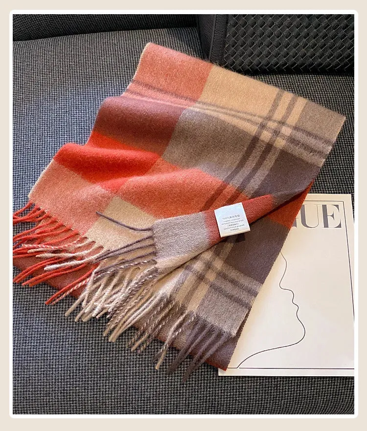 High-Quality 100% Wool Scarf | Women's Classic Soft Cashmere Muffler | EnigmaParis