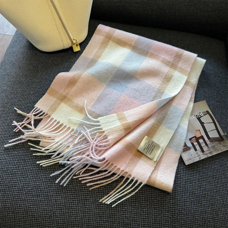 High-Quality 100% Wool Scarf | Women's Classic Soft Cashmere Muffler | EnigmaParis