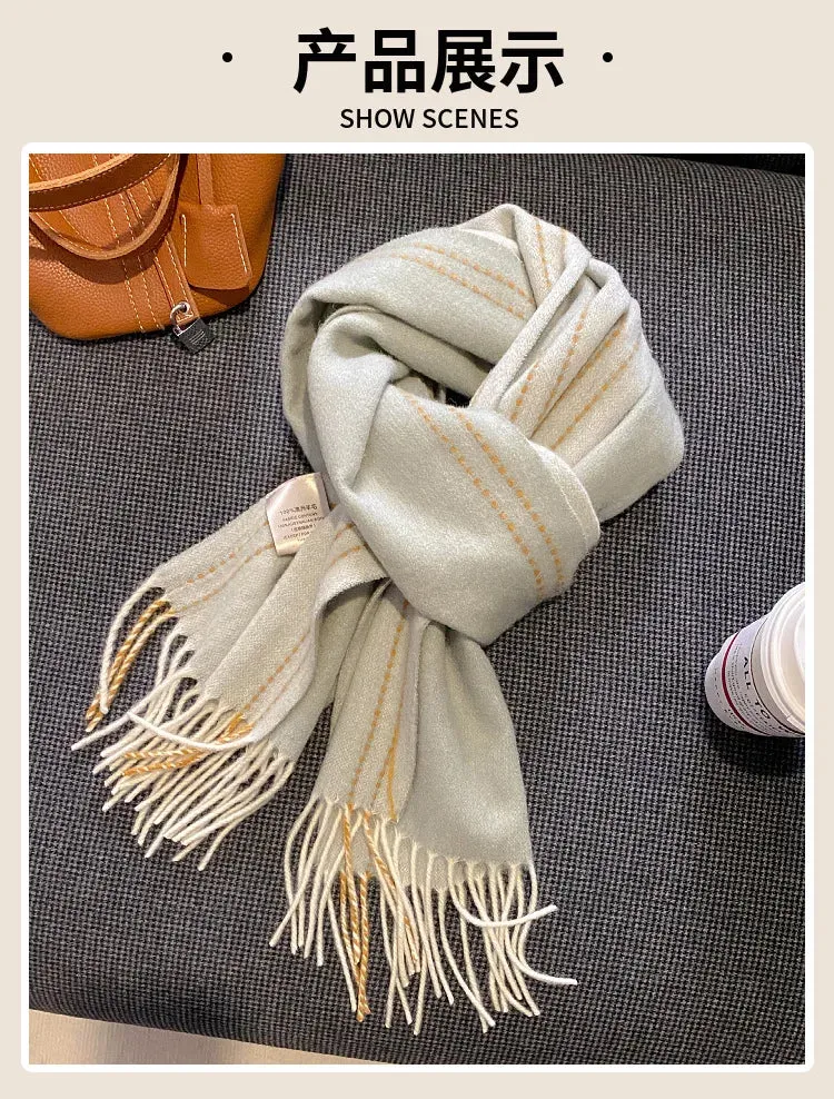 High-Quality 100% Wool Scarf | Women's Classic Soft Cashmere Muffler | EnigmaParis