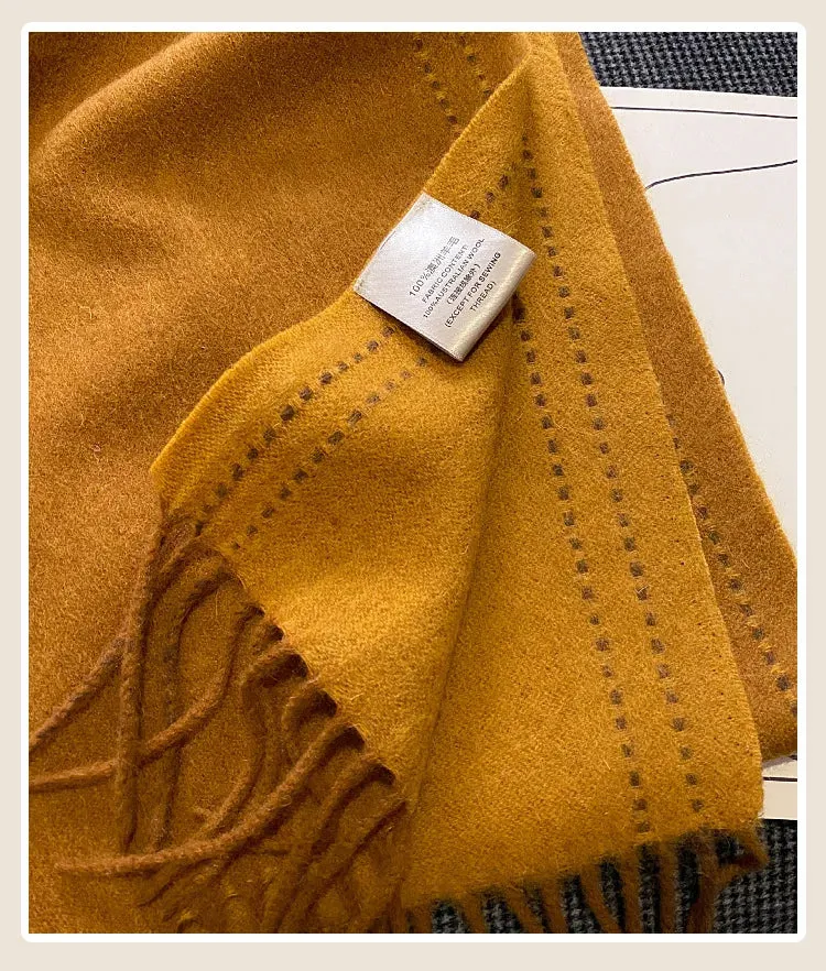 High-Quality 100% Wool Scarf | Women's Classic Soft Cashmere Muffler | EnigmaParis