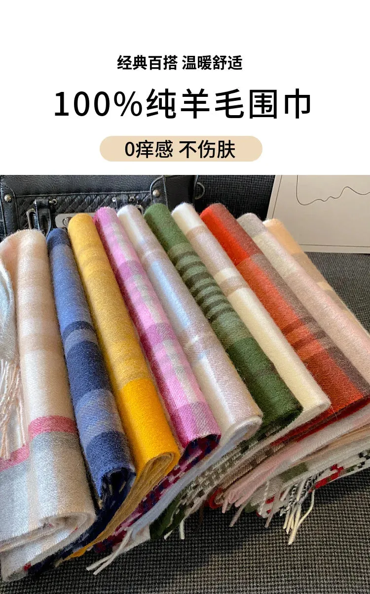 High-Quality 100% Wool Scarf | Women's Classic Soft Cashmere Muffler | EnigmaParis