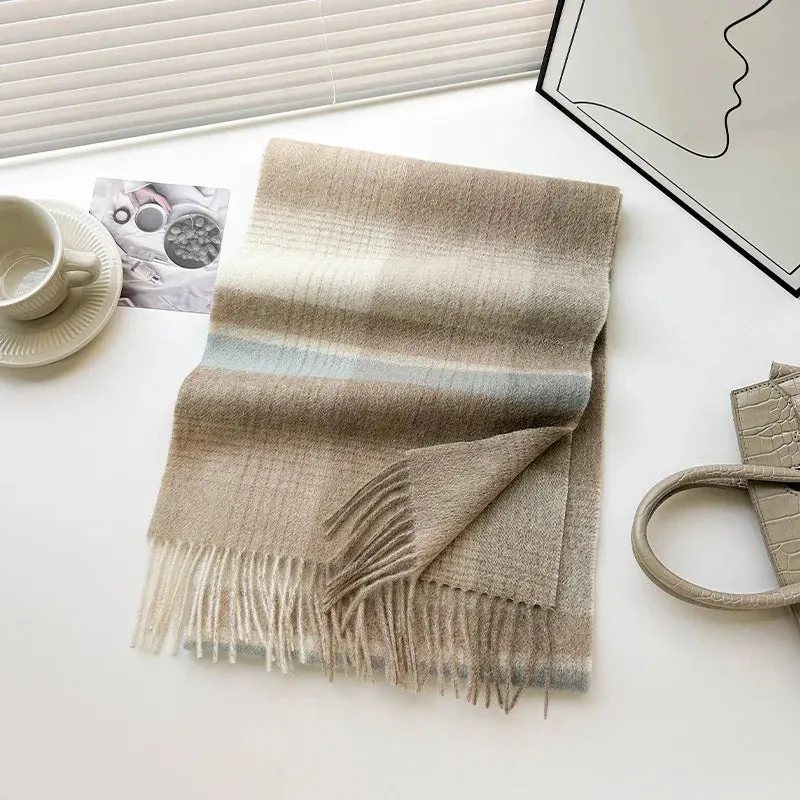 High-Quality 100% Wool Scarf | Women's Classic Soft Cashmere Muffler | EnigmaParis