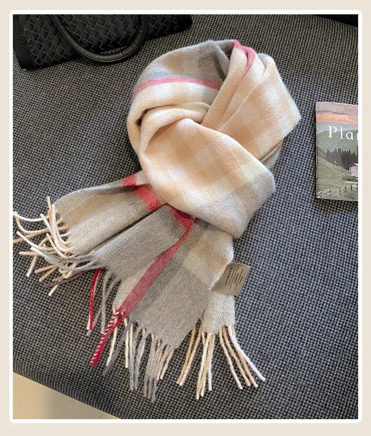 High-Quality 100% Wool Scarf | Women's Classic Soft Cashmere Muffler | EnigmaParis