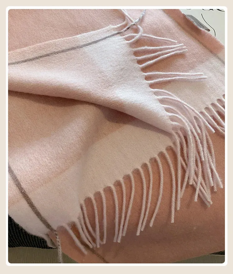 High-Quality 100% Wool Scarf | Women's Classic Soft Cashmere Muffler | EnigmaParis