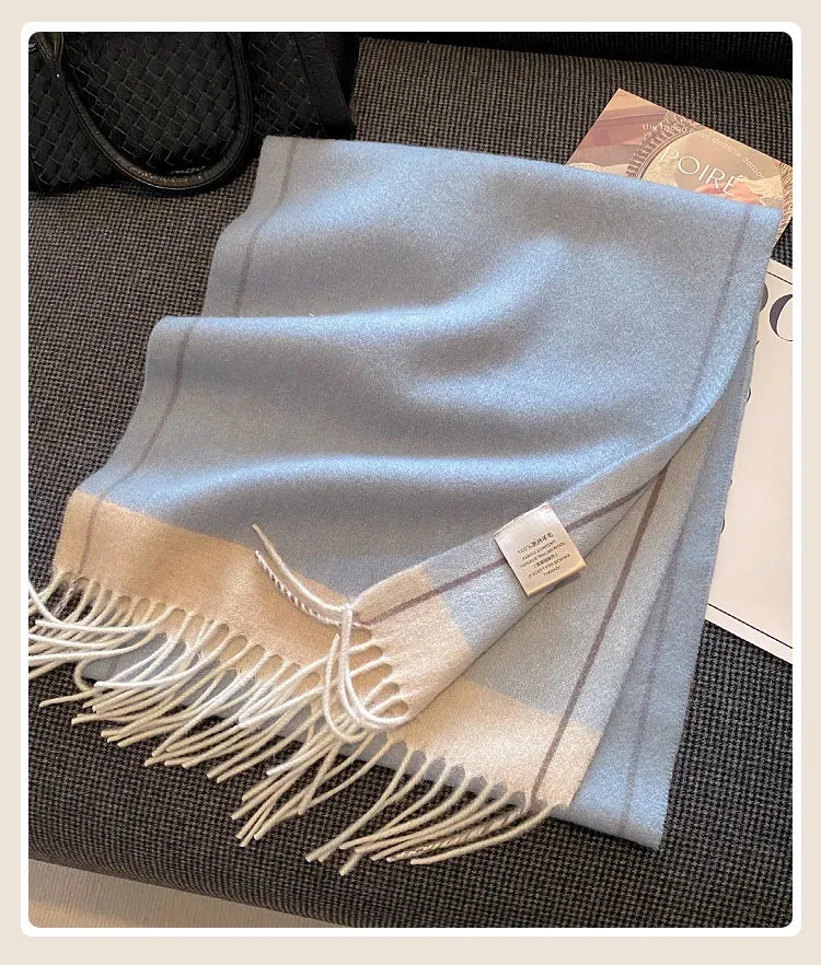 High-Quality 100% Wool Scarf | Women's Classic Soft Cashmere Muffler | EnigmaParis