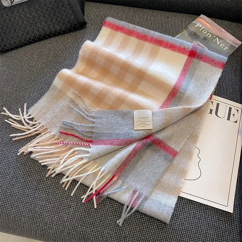 High-Quality 100% Wool Scarf | Women's Classic Soft Cashmere Muffler | EnigmaParis