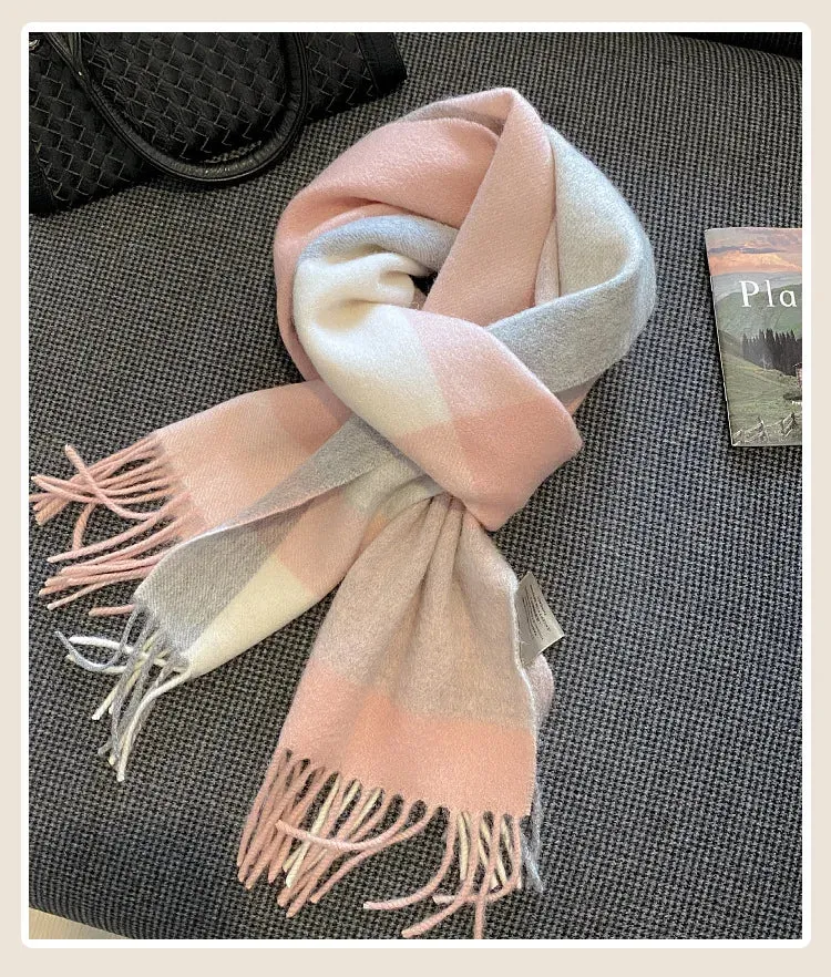 High-Quality 100% Wool Scarf | Women's Classic Soft Cashmere Muffler | EnigmaParis