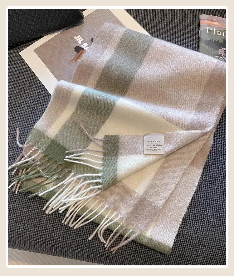 High-Quality 100% Wool Scarf | Women's Classic Soft Cashmere Muffler | EnigmaParis