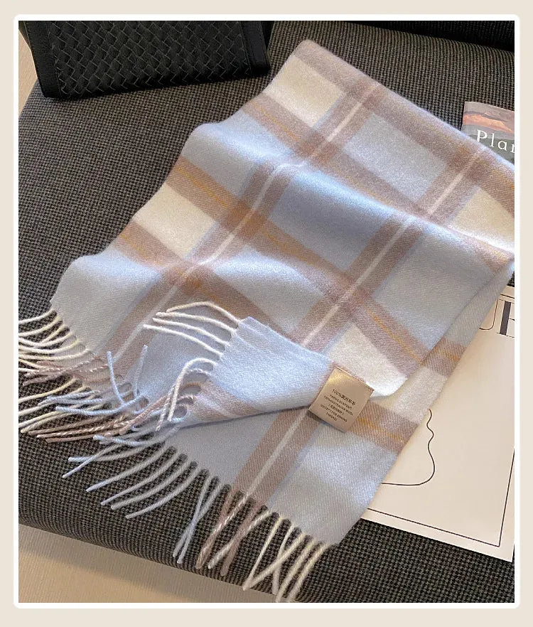High-Quality 100% Wool Scarf | Women's Classic Soft Cashmere Muffler | EnigmaParis