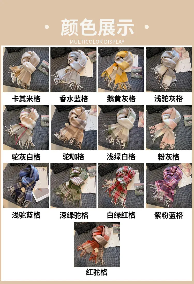 High-Quality 100% Wool Scarf | Women's Classic Soft Cashmere Muffler | EnigmaParis