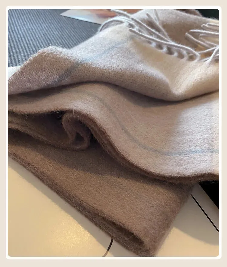 High-Quality 100% Wool Scarf | Women's Classic Soft Cashmere Muffler | EnigmaParis