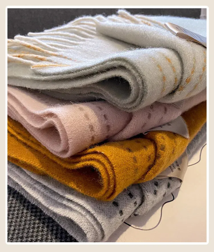 High-Quality 100% Wool Scarf | Women's Classic Soft Cashmere Muffler | EnigmaParis