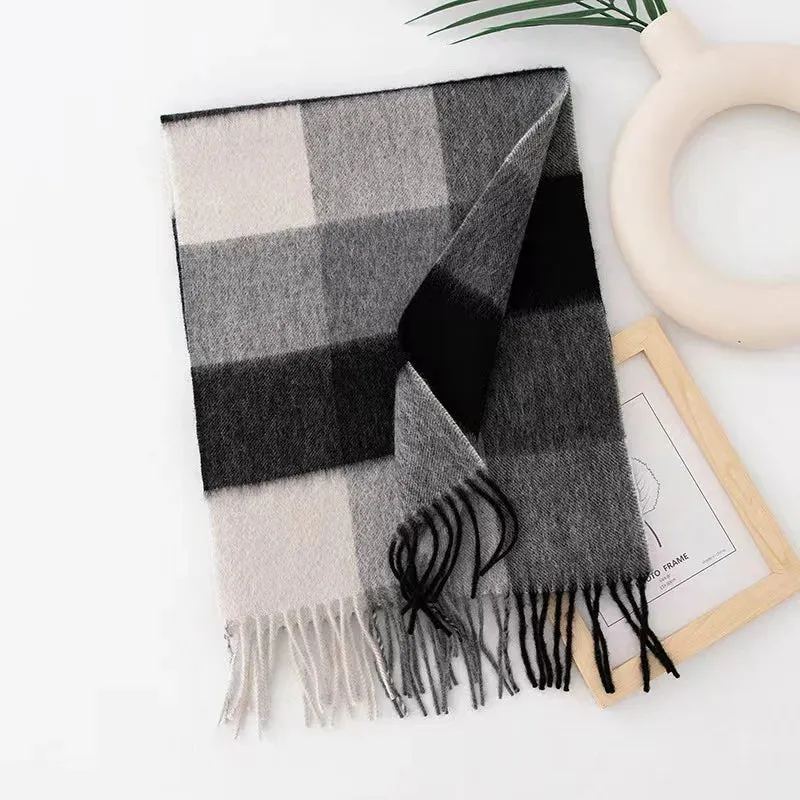 High-Quality 100% Wool Scarf | Women's Classic Soft Cashmere Muffler | EnigmaParis