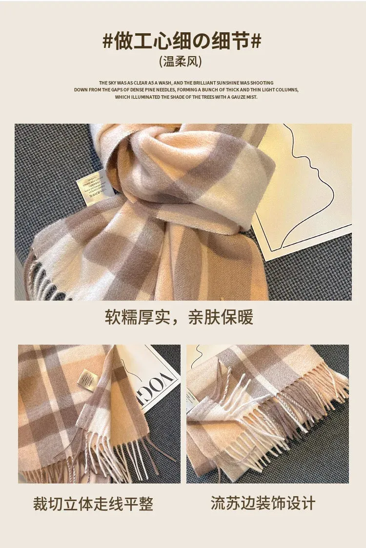 High-Quality 100% Wool Scarf | Women's Classic Soft Cashmere Muffler | EnigmaParis