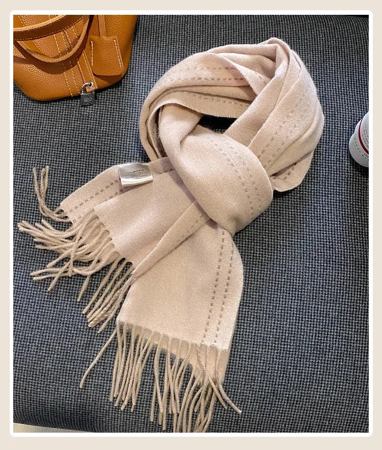 High-Quality 100% Wool Scarf | Women's Classic Soft Cashmere Muffler | EnigmaParis