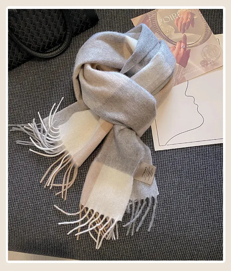 High-Quality 100% Wool Scarf | Women's Classic Soft Cashmere Muffler | EnigmaParis