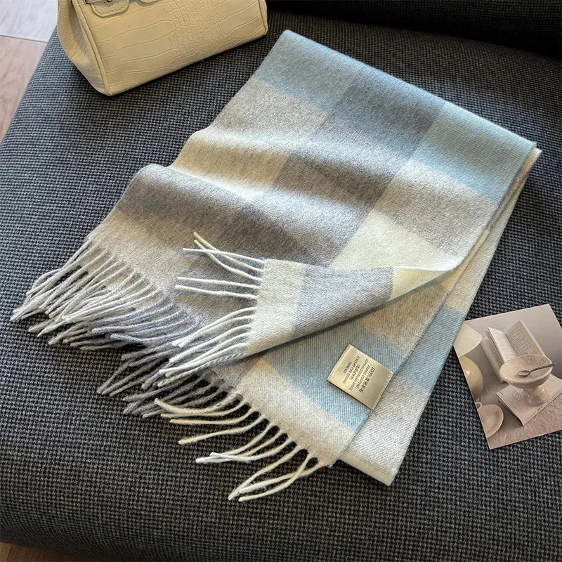 High-Quality 100% Wool Scarf | Women's Classic Soft Cashmere Muffler | EnigmaParis