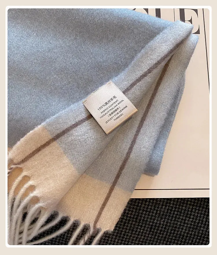 High-Quality 100% Wool Scarf | Women's Classic Soft Cashmere Muffler | EnigmaParis