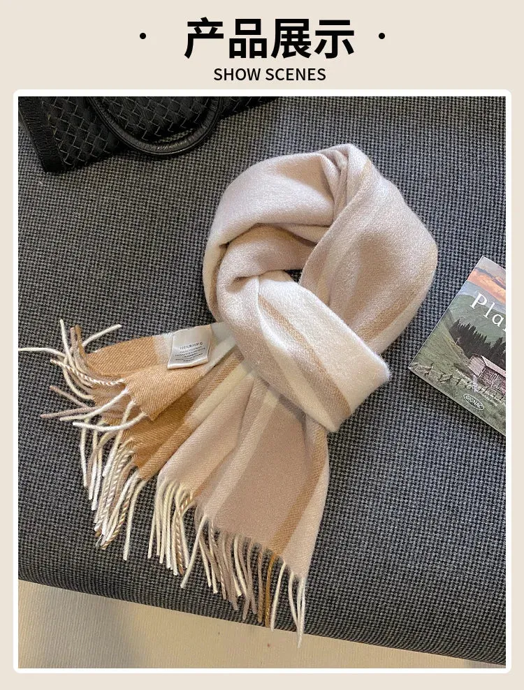 High-Quality 100% Wool Scarf | Women's Classic Soft Cashmere Muffler | EnigmaParis