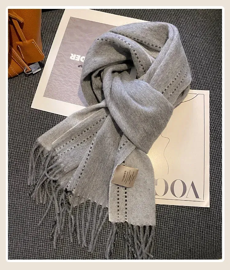 High-Quality 100% Wool Scarf | Women's Classic Soft Cashmere Muffler | EnigmaParis